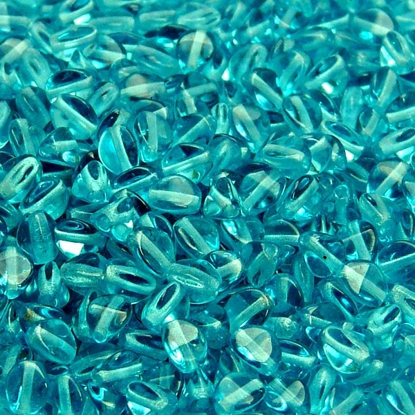 100pcs Czech Pressed Glass Pinch Beads 5mm Green Aquamarine