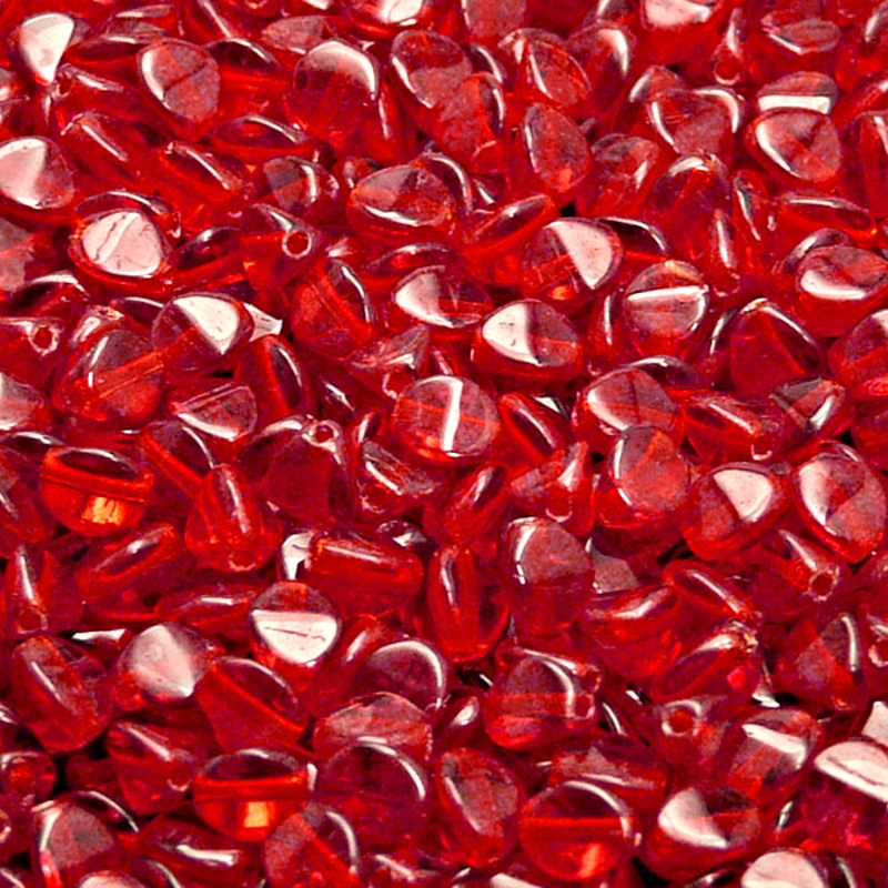 100pcs Czech Pressed Glass Pinch Beads 5mm Ruby