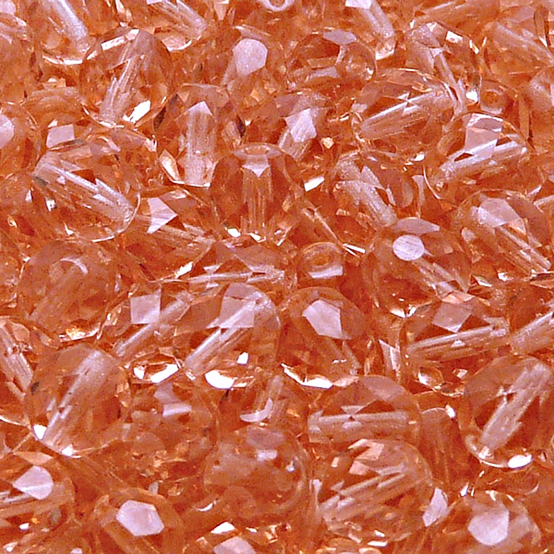 25pcs Czech Fire Polished Faceted Glass Beads Round 8mm Rosaline