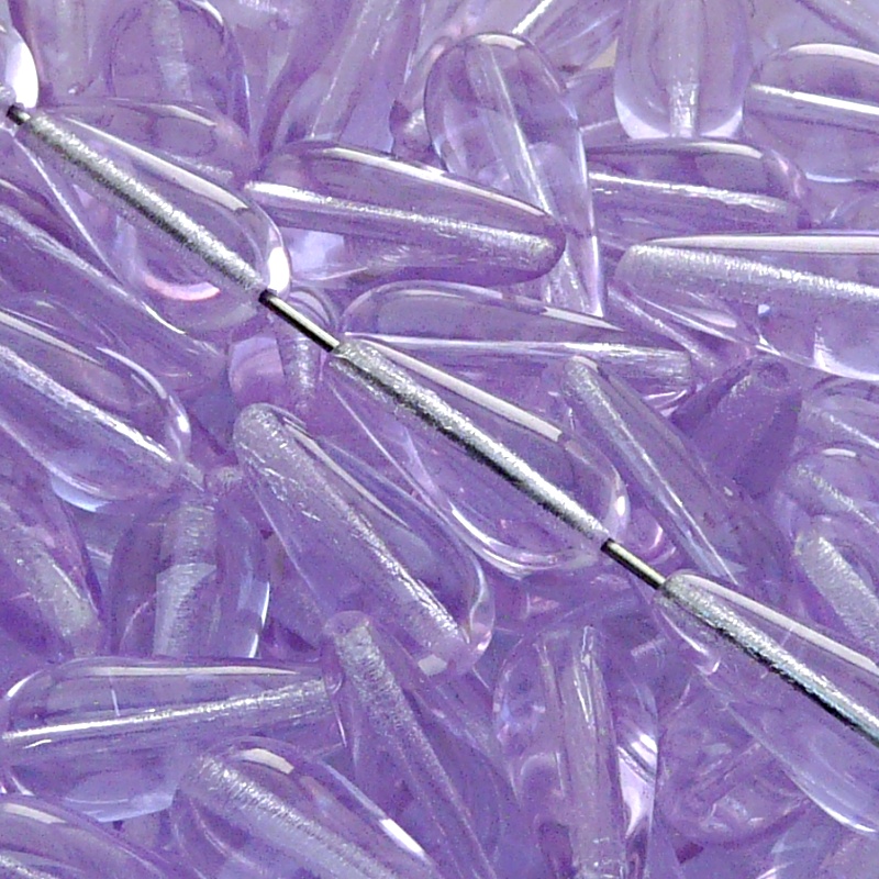 8pcs Czech Pressed Glass Drop Beads 20x9mm Alexandrite (20210)