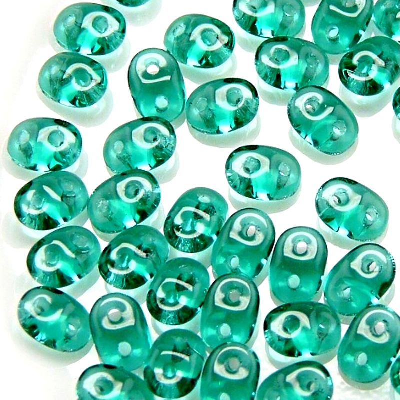 50pcs Czech Two Hole Pressed Glass Matubo SuperDuo Seed Beads 2,5x5mm Emerald